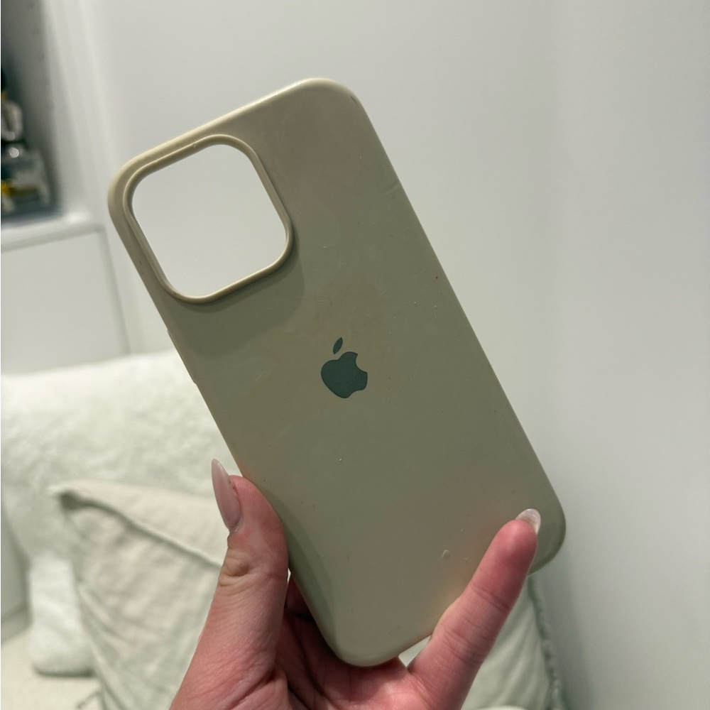 Apple Tan iPhone 14 Pro Case Silicone Smooth Finish